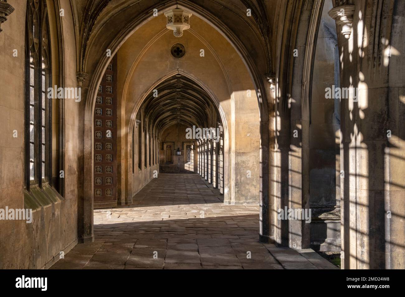 Cloîtres of New court, St Johns College, Cambridge University, Cambridge, Cambridgeshire, Angleterre, Royaume-Uni Banque D'Images