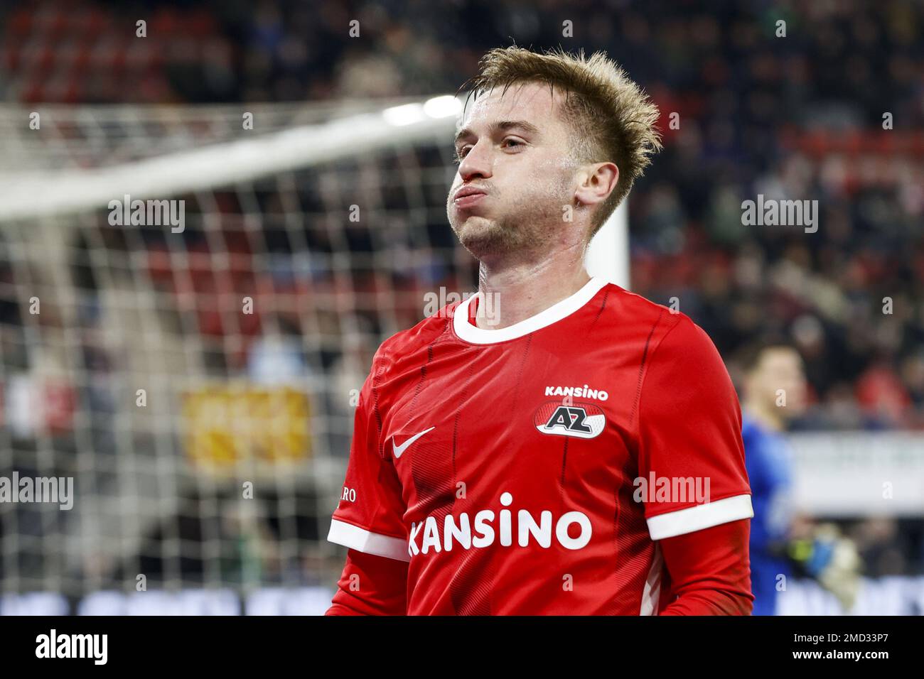 ALKMAAR , 22-01-2023 , AFAS Stadion , football néerlandais , Eredivisie , Saison 2022 / 2023 , AZ vs Fortuna Sittard , joueur AZ Djordje Mihailovic (photo par Pro Shots/Sipa USA) Banque D'Images