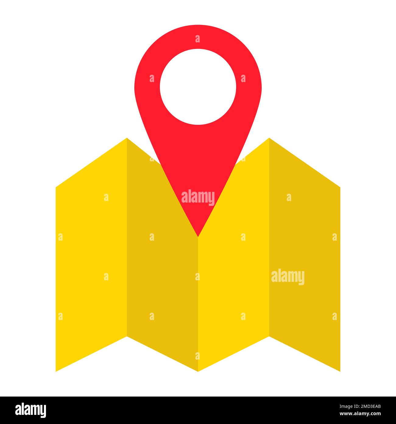 Repérez sur la carte l'icône plate, la géolocalisation et la navigation, les graphiques de vecteur de signe gps, un motif coloré Uni sur un fond blanc, eps 10. Illustration de Vecteur