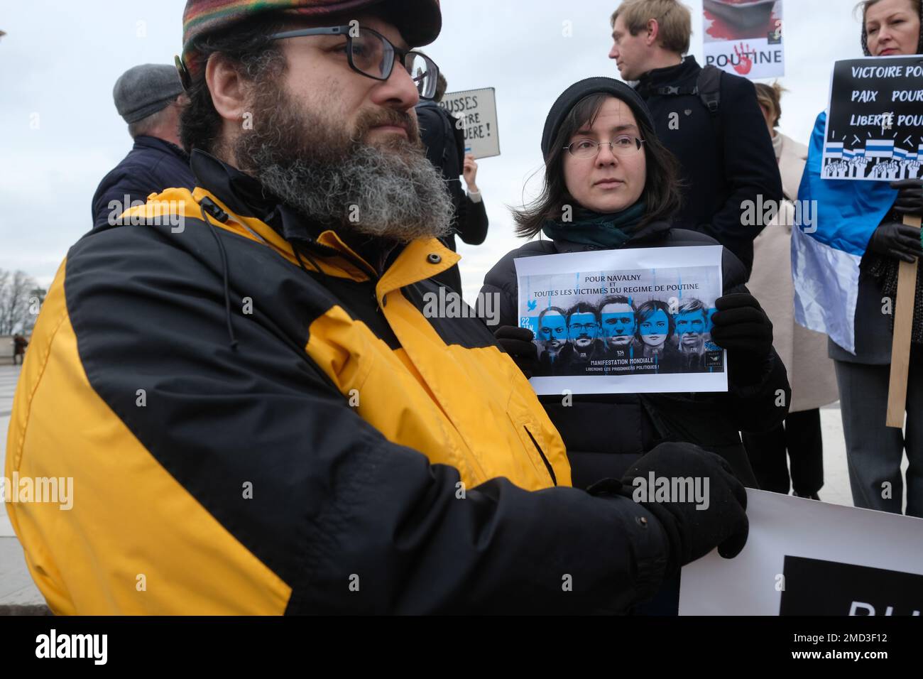 Le collectif 'russe-libertés' a organisé une manifestation et demander la libération de plusieurs prisonniers politique en Russie dont Alexey Navalny Banque D'Images