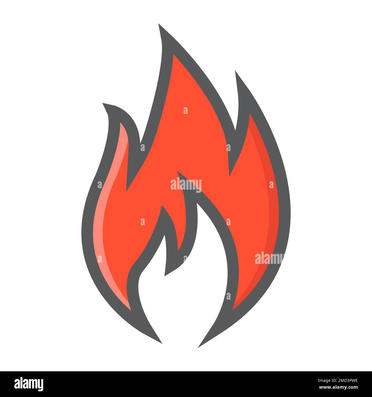 Icône de contour rempli de symbole inflammable, logistique et livraison, graphiques de vecteur de signe d'incendie, un motif de ligne coloré sur un fond blanc, eps 10. Illustration de Vecteur