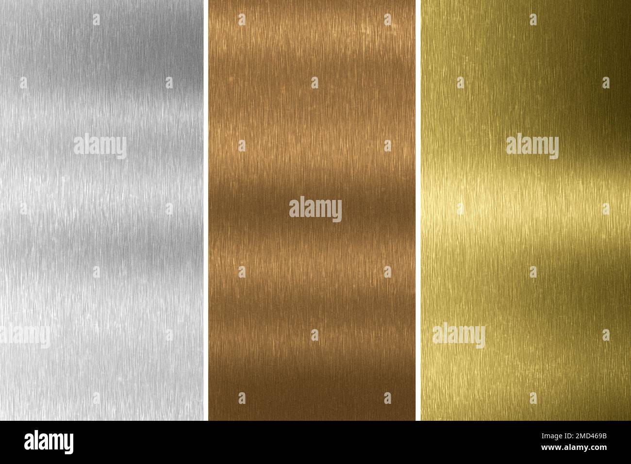 Textures cousues en aluminium, bronze et laiton. 3d rendu Banque D'Images