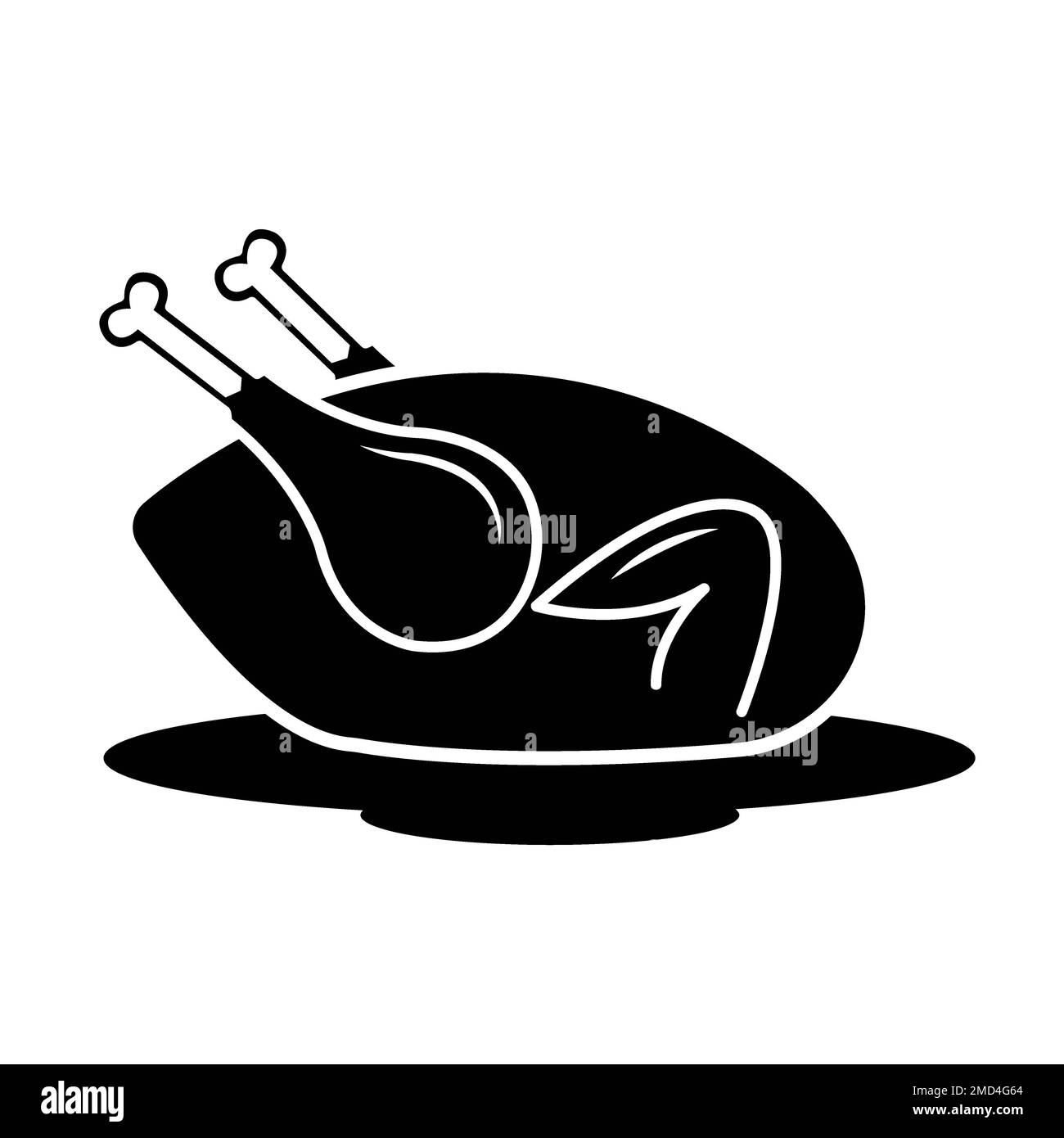 modèle vectoriel du logo de l'icône du poulet rôti Banque D'Images