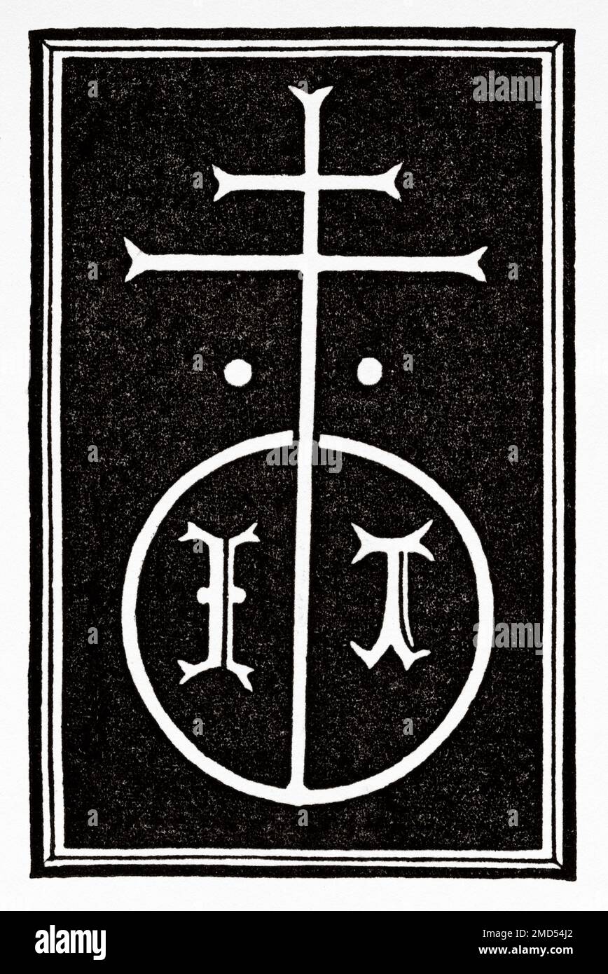 Marque de Trechsel, imprimeur à Lyon 1489, France. Les arts du Moyen-âge et à la période de la Renaissance par Paul Lacroix, 1874 Banque D'Images