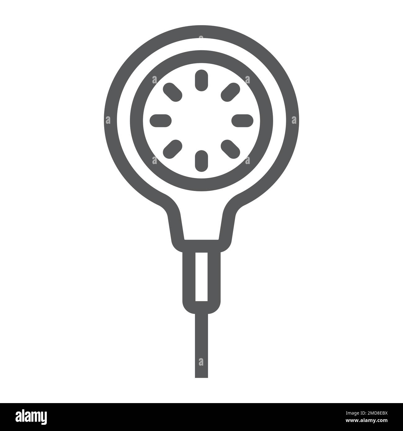 Icône de ligne de jauge de plongée sous-marine, plongée sous-marine et sous-marine, mesure graphique vecteur de signe, un motif linéaire sur un fond blanc, eps 10. Illustration de Vecteur