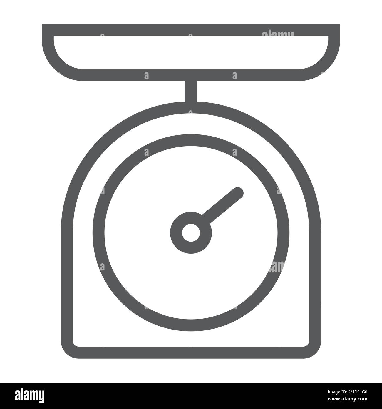 Icône de ligne de balance de cuisine, cuisine et cuisine, graphique vectoriel de signe de poids, un motif linéaire sur un fond blanc, eps 10. Illustration de Vecteur