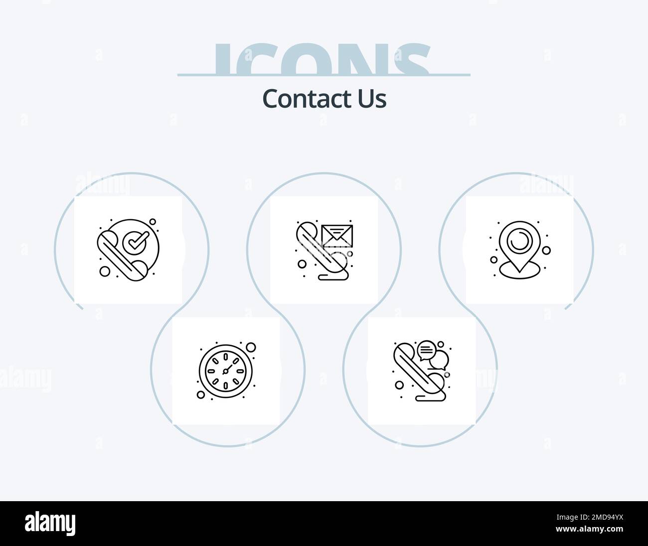 Contactez-nous Line Icon Pack 5 Icon Design. id haut-parleur. fax. son.  navigateur Image Vectorielle Stock - Alamy