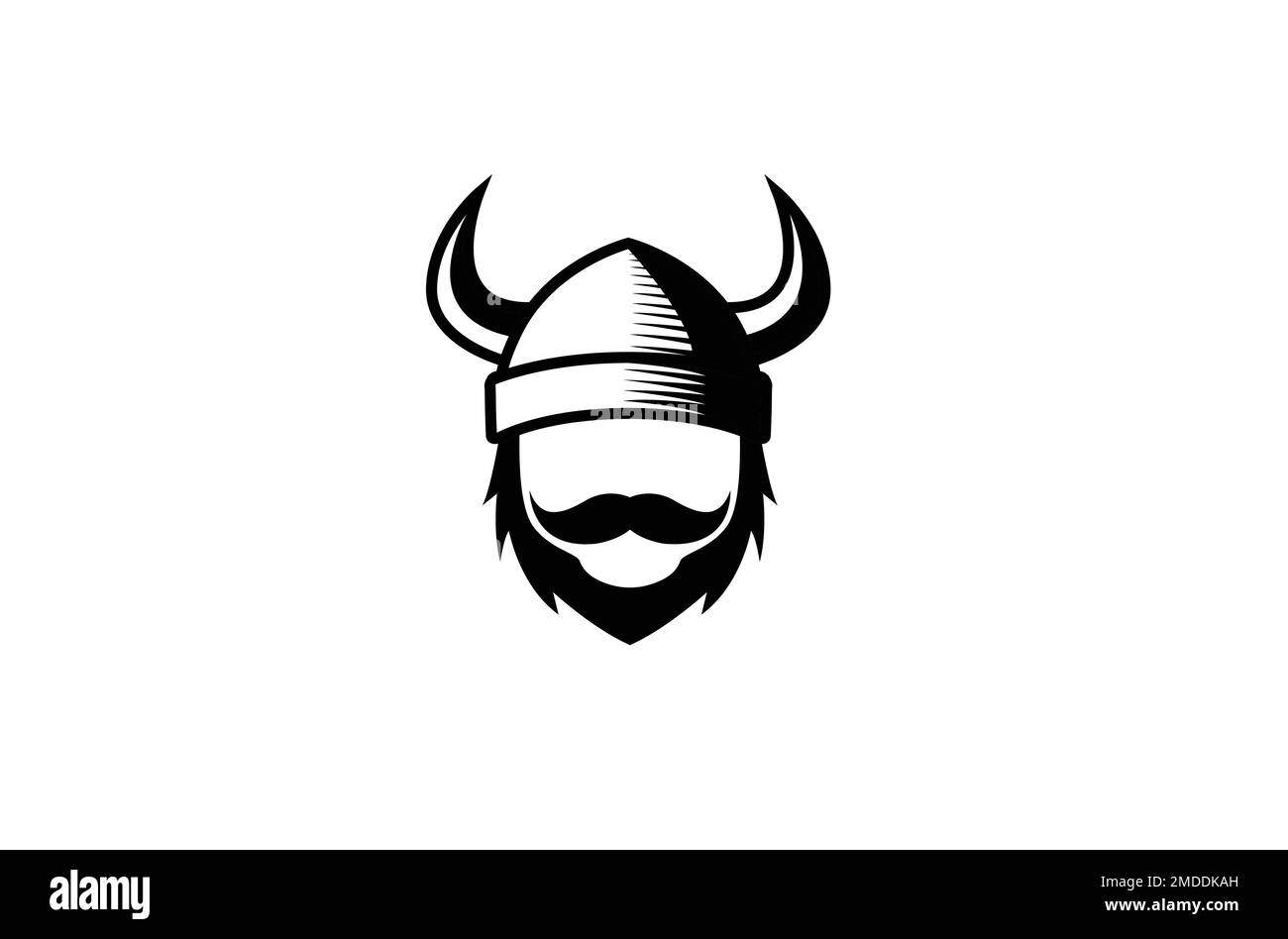 Illustration du vecteur du logo de la tête de casque Viking du guerrier créatif Illustration de Vecteur