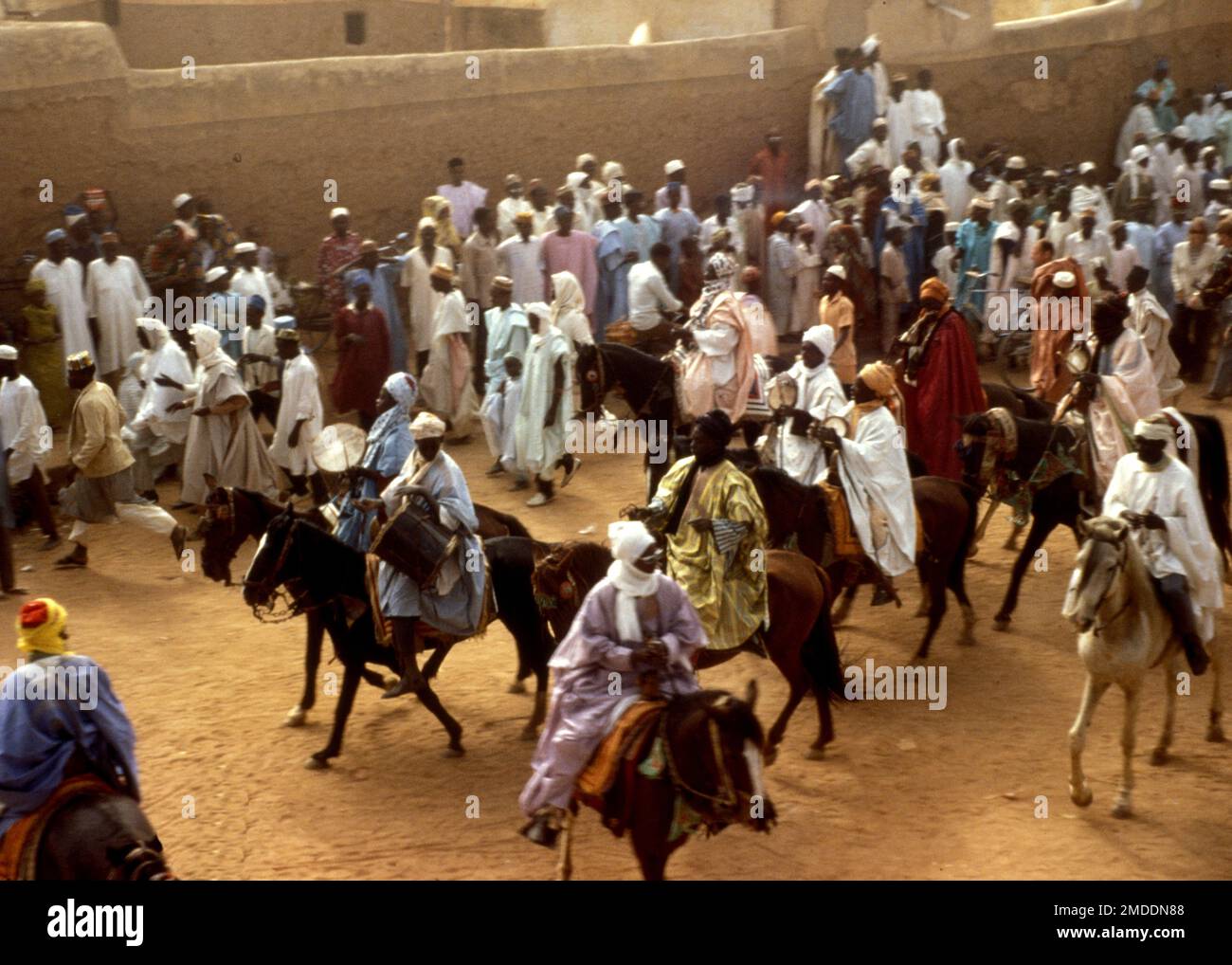 Défilé de nobles, Eid ul-Fitr festivités à Kano, Nigeria Banque D'Images