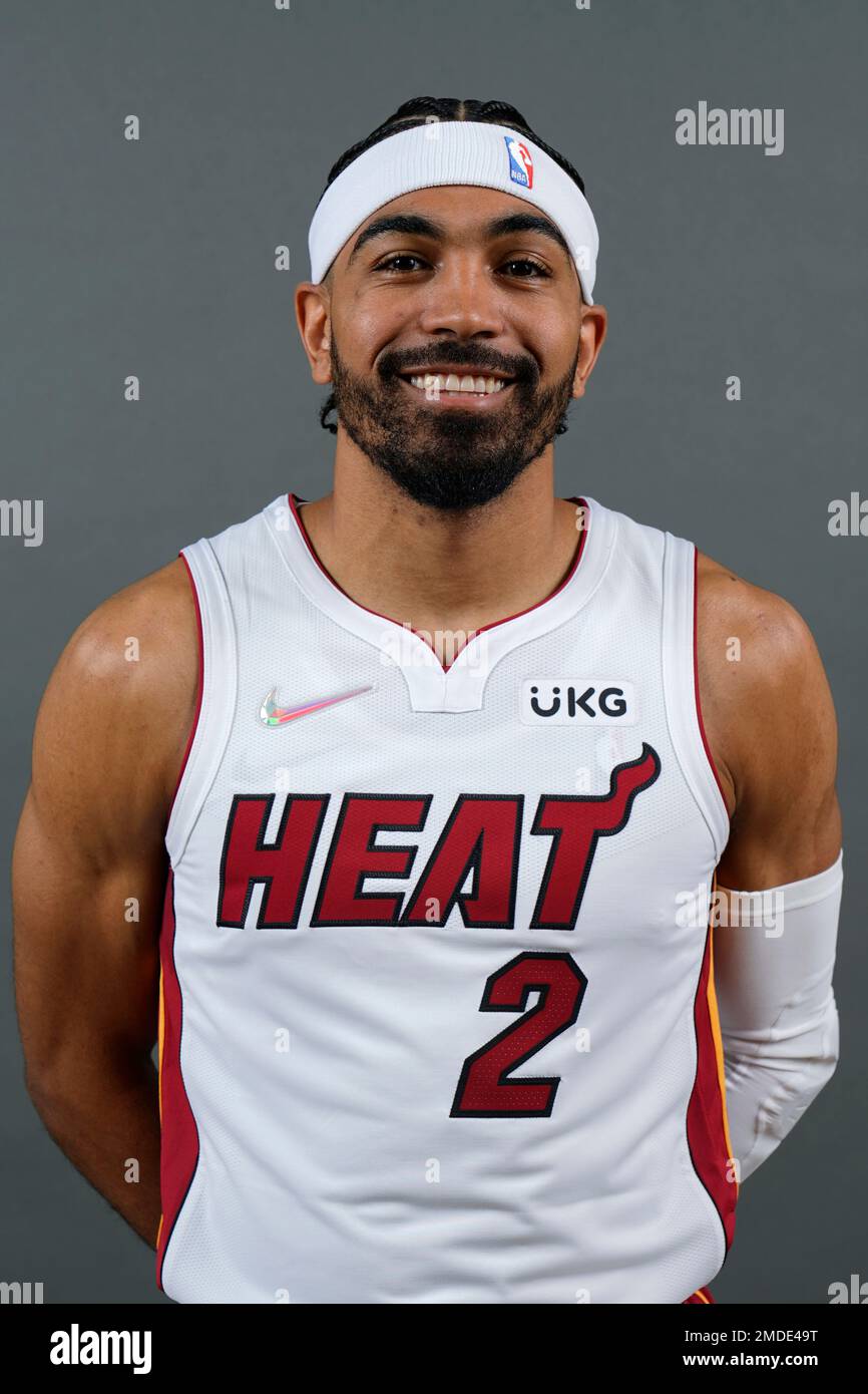Miami Heat guard Gabe Vincent poses for a photo during the NBA basketball  team's Media Day in Miami, Monday, Sept. 27, 2021. (AP Photo/Wilfredo Lee  Photo Stock - Alamy