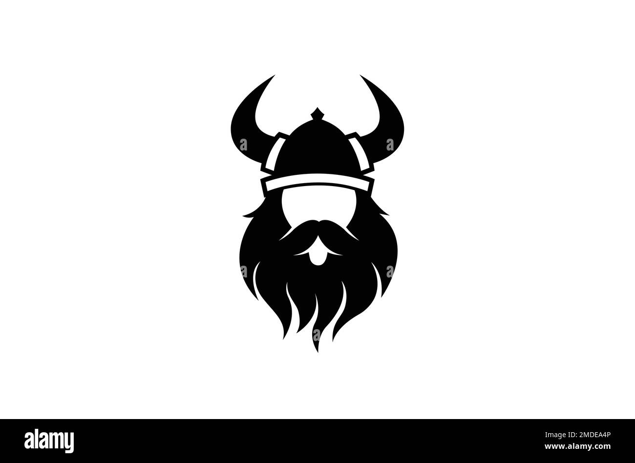 Illustration du vecteur du logo de la tête de casque Viking du guerrier créatif Illustration de Vecteur
