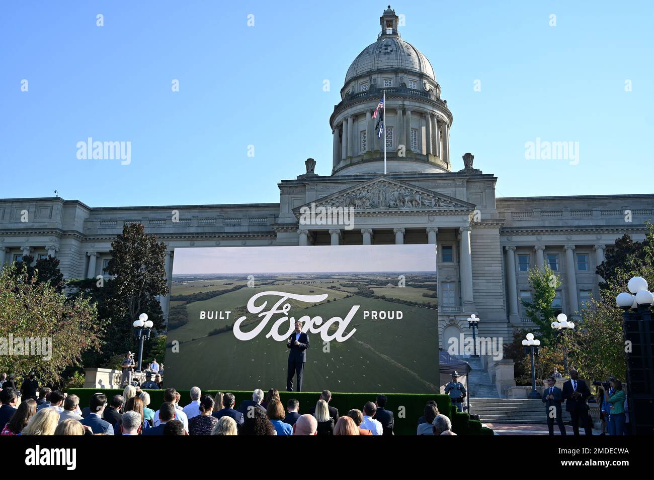 Kentucky Gov. Andy Beshear speaks during the official announcement of