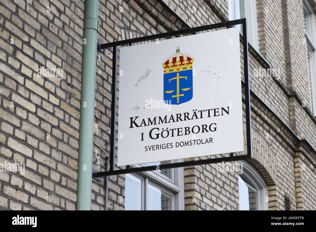 Göteborg, Suède - 30 novembre 2022: Le signe au tribunal administratif d'appel de Göteborg. Banque D'Images