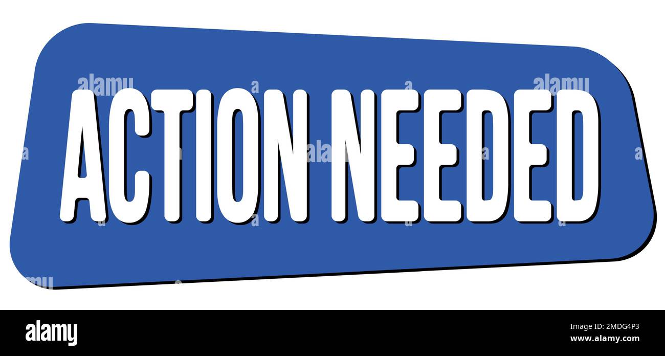 TEXTE REQUIS SUR l'affiche bleue en forme de trapèze. Banque D'Images