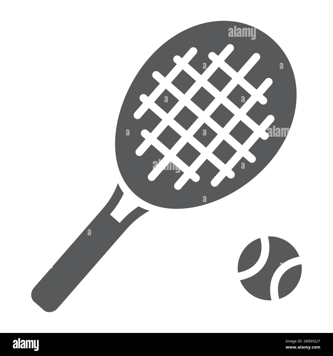 Icône de glyphe de tennis, jeu et sport, signe de raquette, graphiques vectoriels, un motif Uni sur fond blanc, eps 10. Illustration de Vecteur