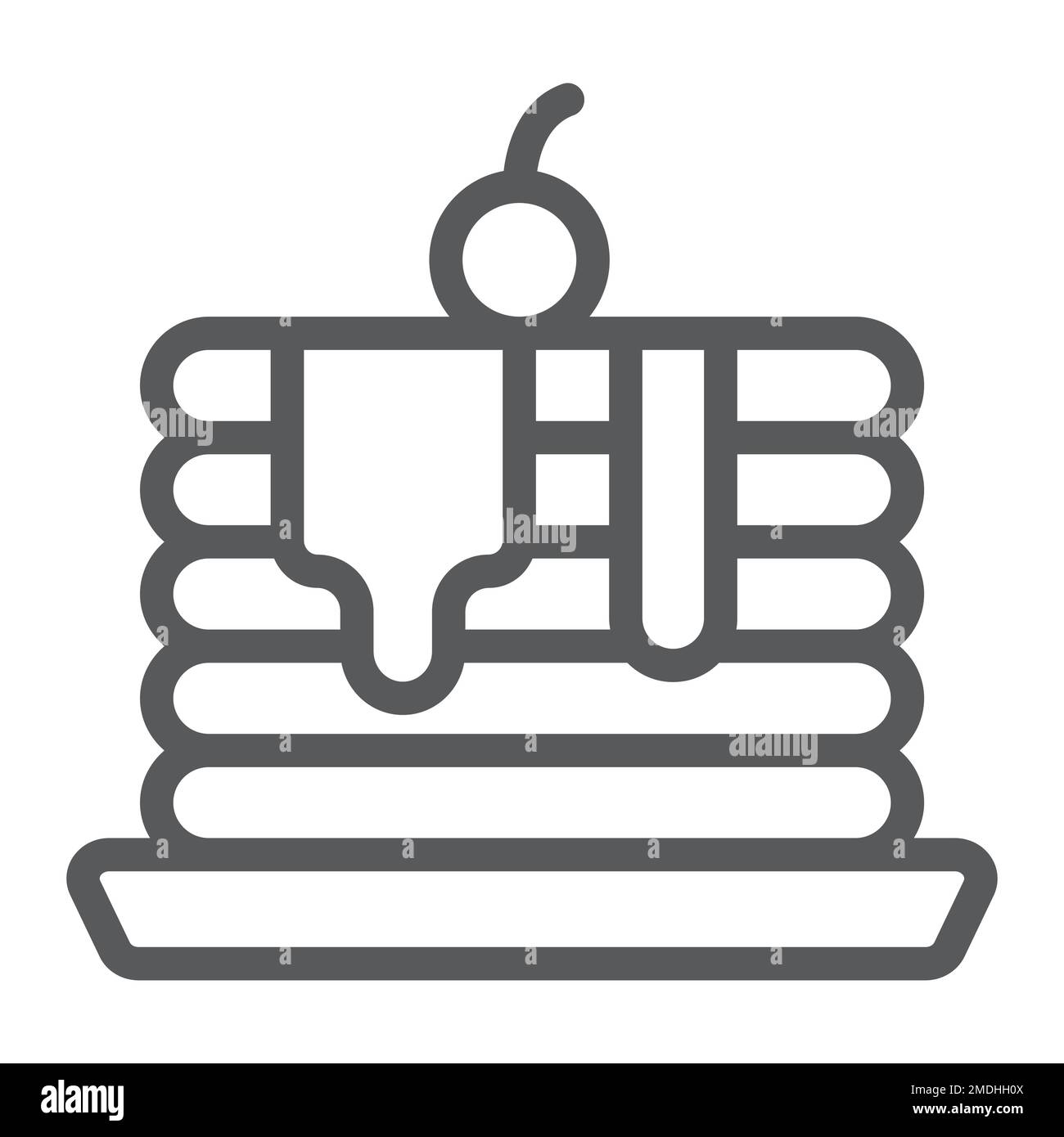 Icône de ligne de crêpes, pâtisserie et nourriture, crepe signe, graphiques vectoriels, un motif linéaire sur un fond blanc, eps 10. Illustration de Vecteur