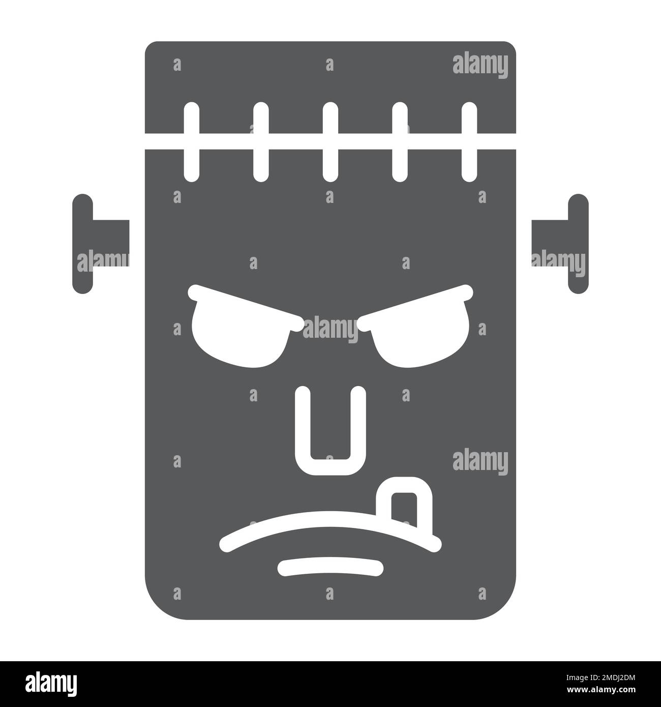 Frankenstein glyphe icône, monstre et halloween, signe zombie, graphiques vectoriels, un motif solide sur un fond blanc, eps 10. Illustration de Vecteur