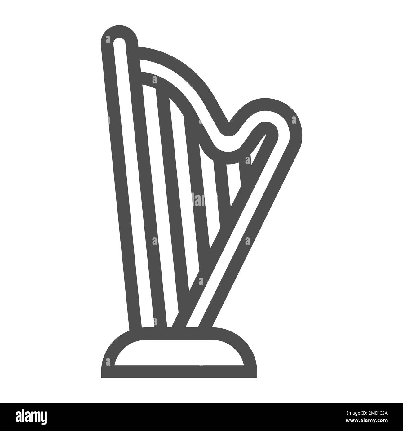 Icône de ligne de harpe, musique et ancienne, instrument signe, graphiques vectoriels, un motif linéaire sur fond blanc, eps 10. Illustration de Vecteur