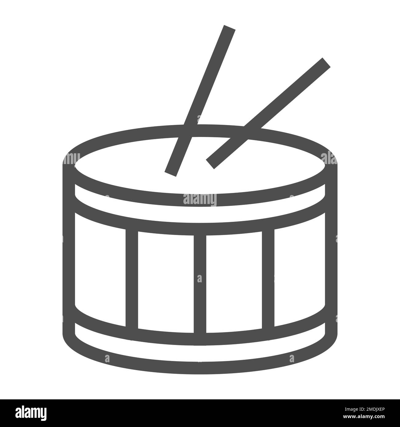 Icône de ligne de batterie, musique et battement, instrument signe, graphiques vectoriels, un motif linéaire sur fond blanc, eps 10. Illustration de Vecteur