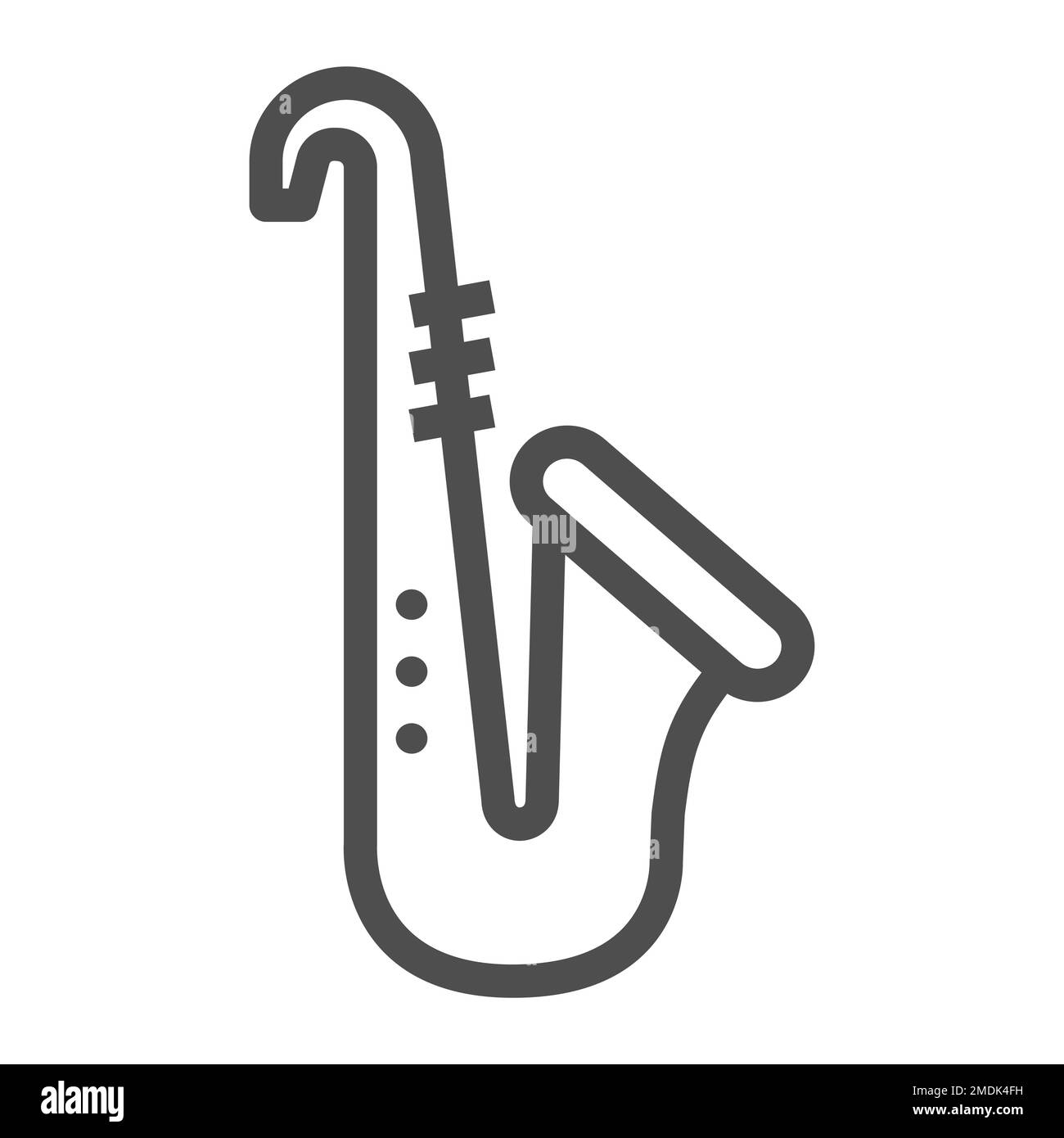 Icône de ligne saxophone, musique et instrument, signe de trompette, graphiques vectoriels, un motif linéaire sur fond blanc, eps 10. Illustration de Vecteur