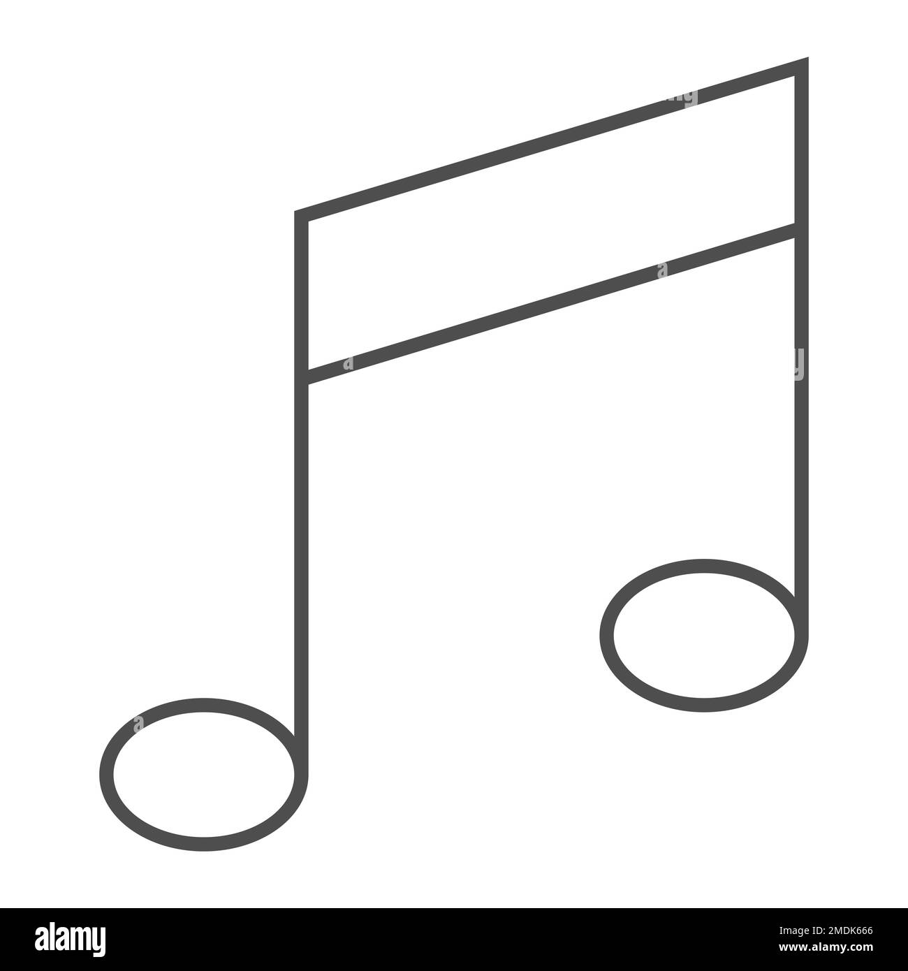 Note de musique icône de ligne mince, musique et son, signe de mélodie, graphiques vectoriels, un motif linéaire sur fond blanc, eps 10. Illustration de Vecteur