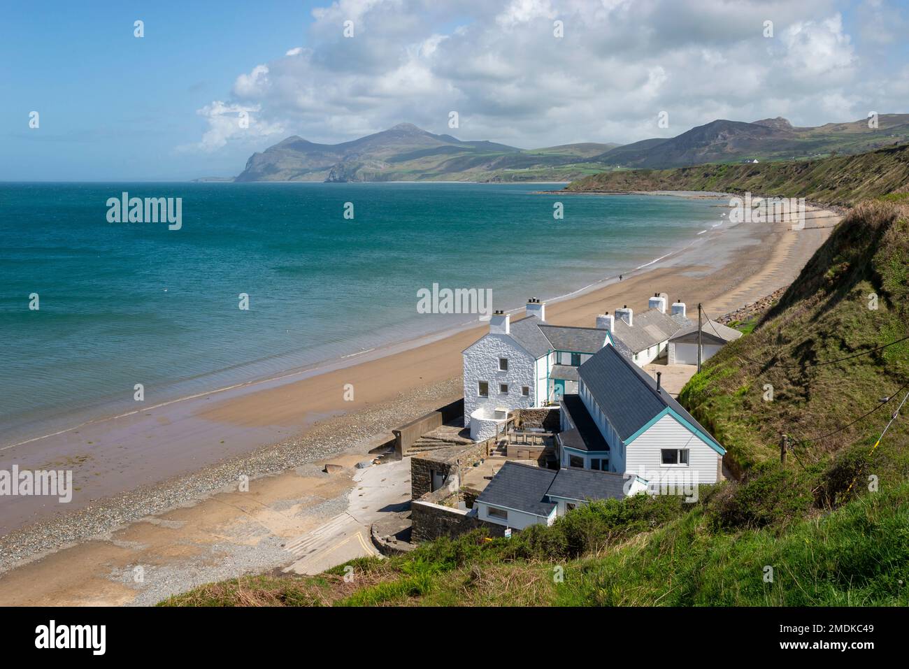 Belle côte à Morfa Nefyn sur la côte nord de la péninsule de Lleyn, au nord du pays de Galles. Banque D'Images