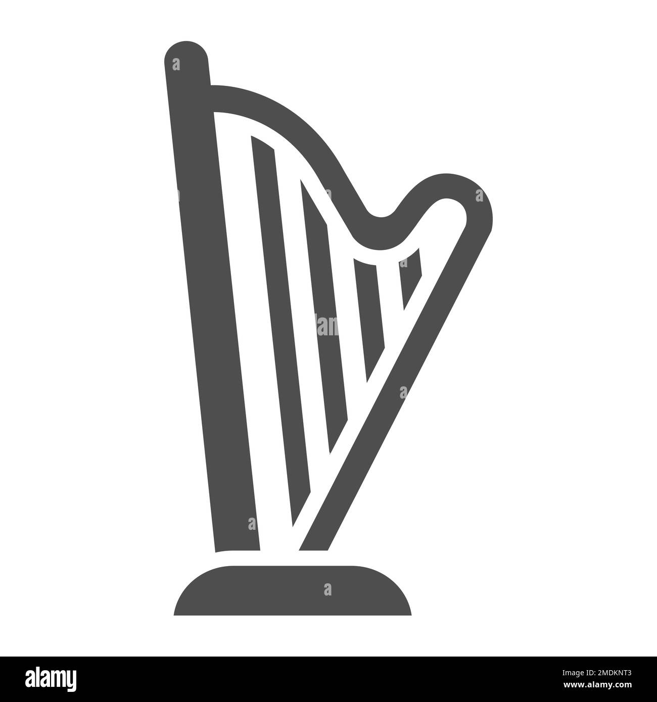 Harpe glyphe icône, musique et antique, instrument signe, graphiques vectoriels, un motif solide sur fond blanc, eps 10. Illustration de Vecteur