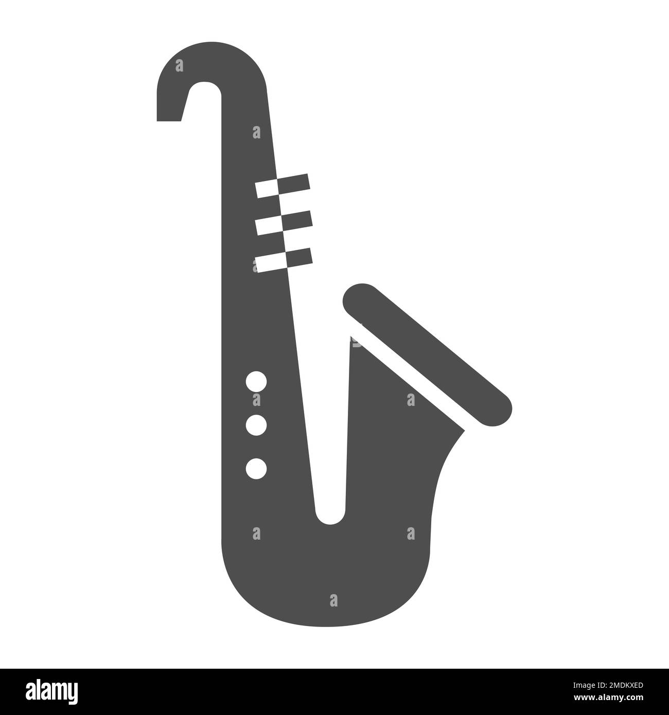 Saxophone glyphe, musique et instrument, trompette, vecteur graphique, un motif Uni sur fond blanc, eps 10. Illustration de Vecteur