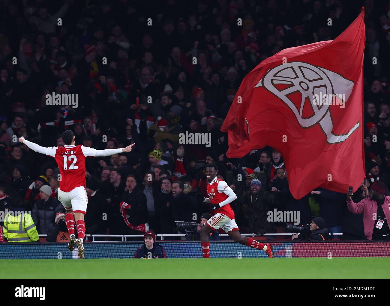 Londres, Royaume-Uni. 22nd janvier 2023. Eddie Nketiah, d'Arsenal, célèbre son troisième but lors du match de la Premier League au stade Emirates, Londres. Le crédit photo devrait se lire: David Klein/Sportimage crédit: Sportimage/Alay Live News Banque D'Images