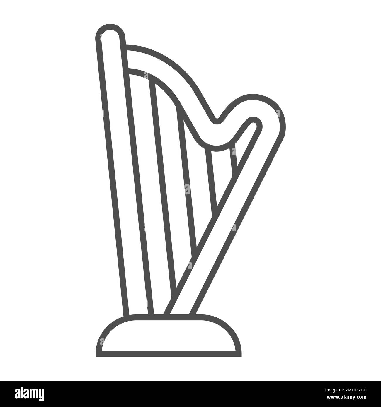 Harpe icône de ligne mince, musique et antique, instrument signe, graphiques vectoriels, un motif linéaire sur un fond blanc, eps 10. Illustration de Vecteur