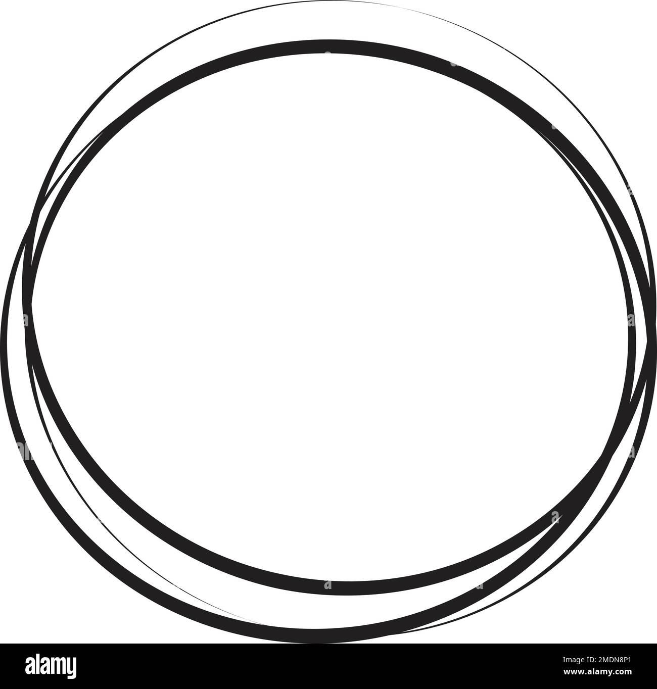 Esquisse de ligne de cercle dessinée à la main. Cercle de gribouillage circulaire vectoriel cercles ronds pour l'élément de conception de marque de message. Crayon ou crayon graffiti bulle Illustration de Vecteur