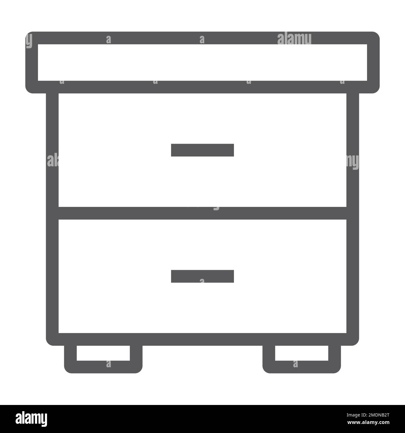 Icône de ligne de la table de nuit, mobilier et maison, panneau de table de chevet, graphiques vectoriels, un motif linéaire sur un fond blanc, eps 10. Illustration de Vecteur