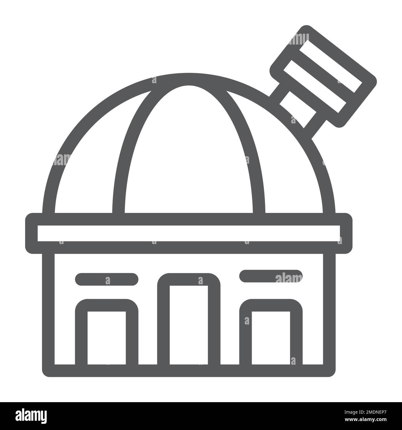Icône de ligne d'observatoire, espace et science, signe de construction, graphiques vectoriels, un motif linéaire sur fond blanc, eps 10. Illustration de Vecteur