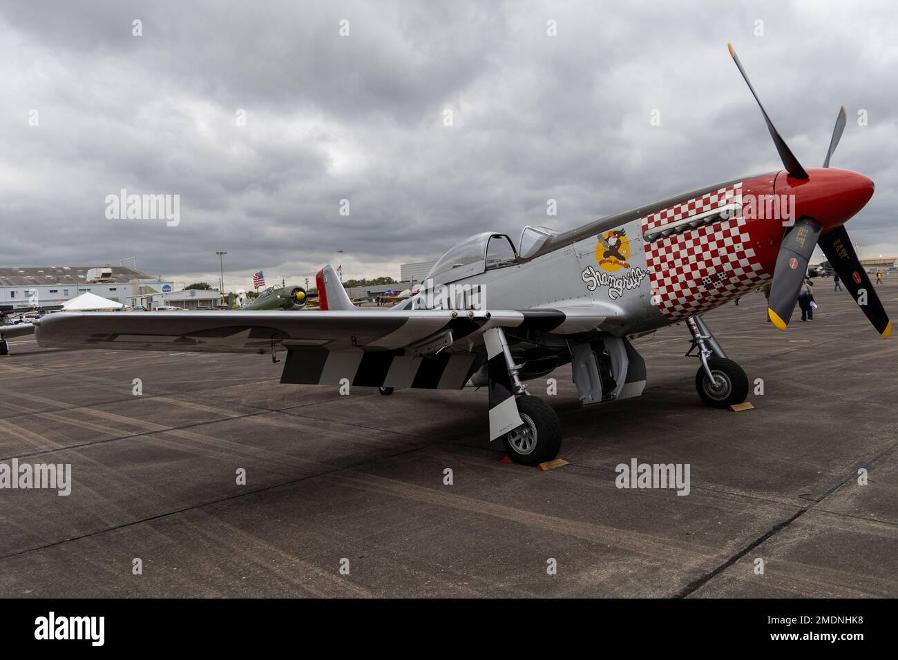 Spectacle aérien Wings Over Houston, P51D Mustang 'Shangri-la' Banque D'Images