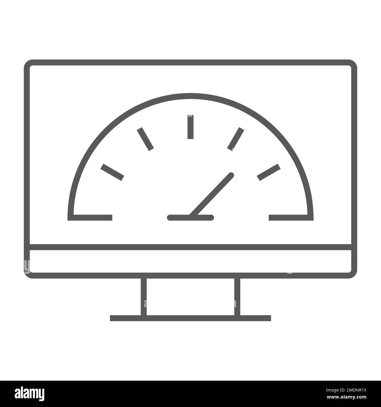 Optimisation de la vitesse icône de ligne mince, trafic et Internet, signe de spedometer, graphiques vectoriels, un motif linéaire sur un fond blanc, eps 10. Illustration de Vecteur