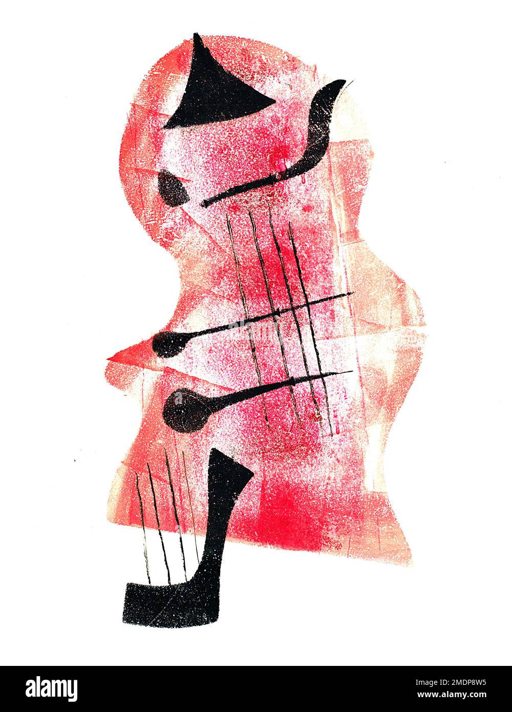 Hendrik Nicolaas Werkman - Art abstrait néerlandais - impression à chaud - Violoncel - Cello - 1937 Banque D'Images