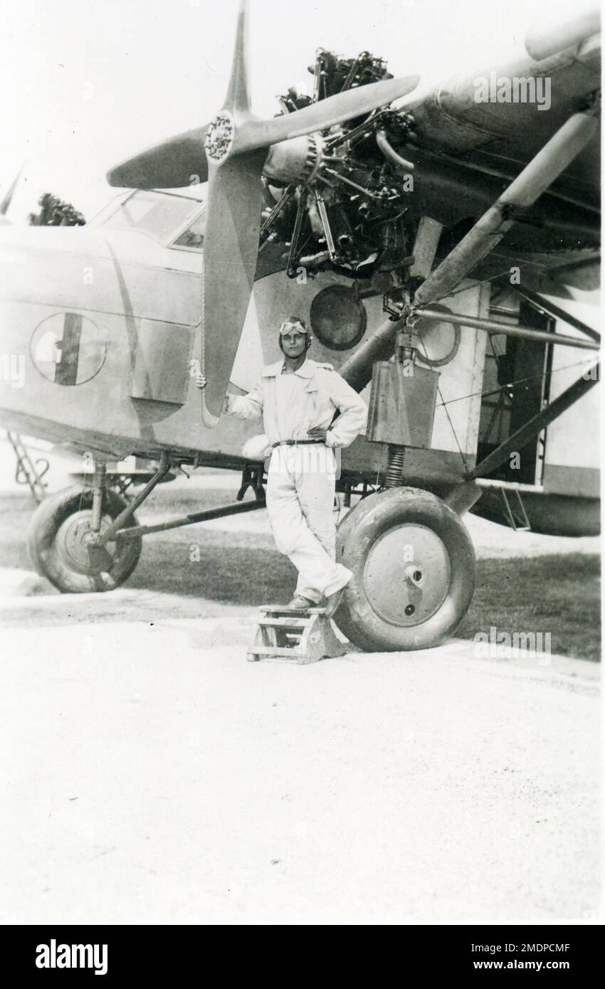 Afrique, Ethiopie, Addis - Abeba - 1937 - aéroport italien - colonie, fascisme - 1937 - avion Caproni CA 101 Banque D'Images