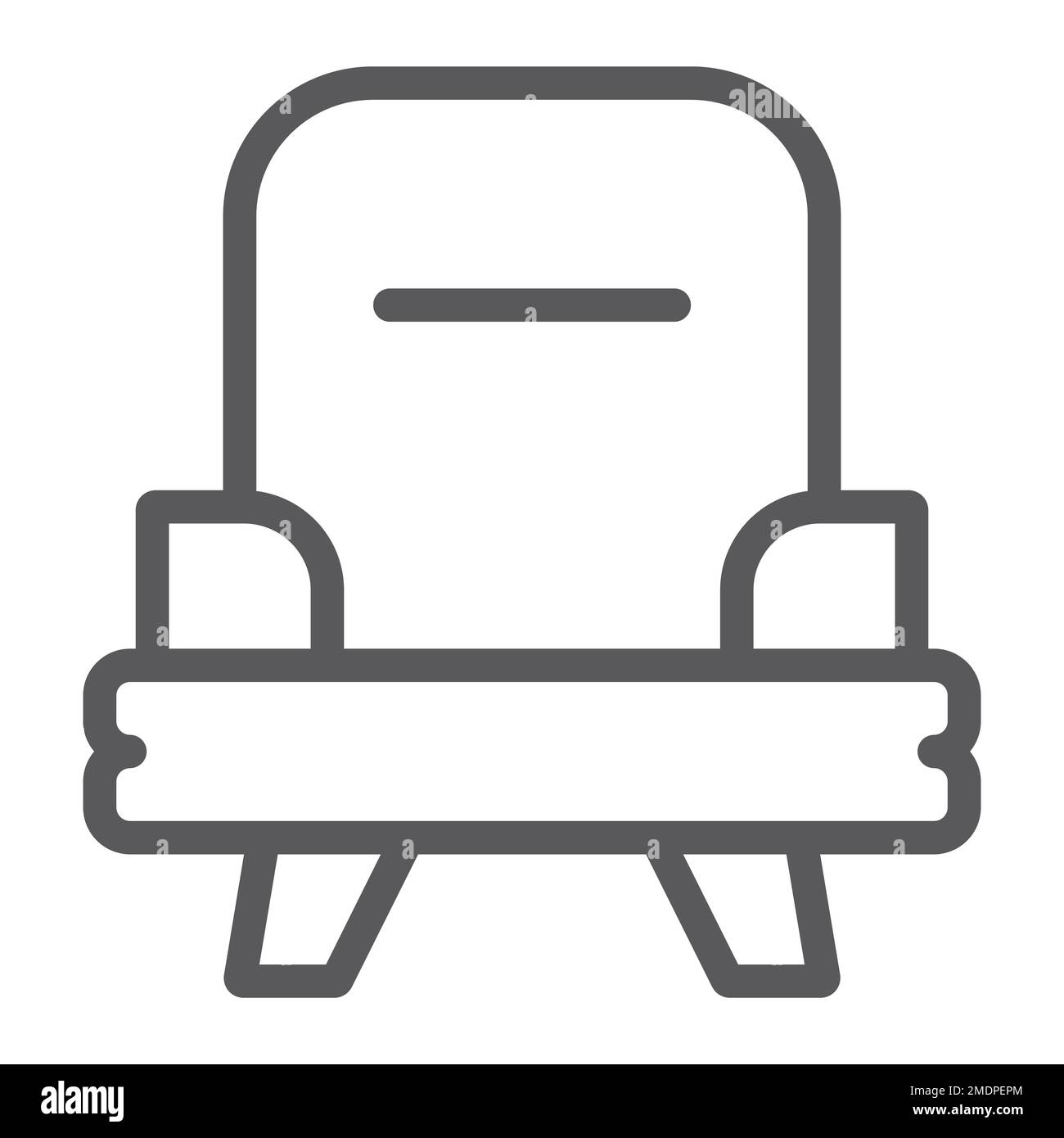 Icône de ligne de fauteuil, mobilier et maison, signe de chaise, graphiques vectoriels, un motif linéaire sur fond blanc, eps 10. Illustration de Vecteur