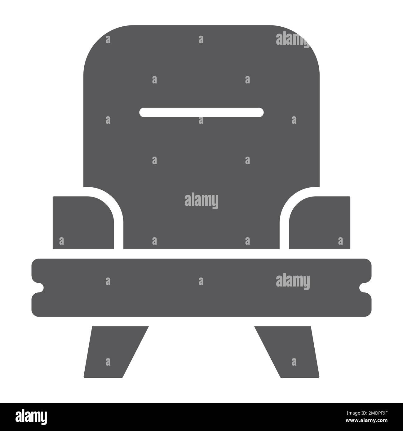 Fauteuil glyphe icône, mobilier et maison, chaise signe, graphiques vectoriels, un motif Uni sur un fond blanc, eps 10. Illustration de Vecteur