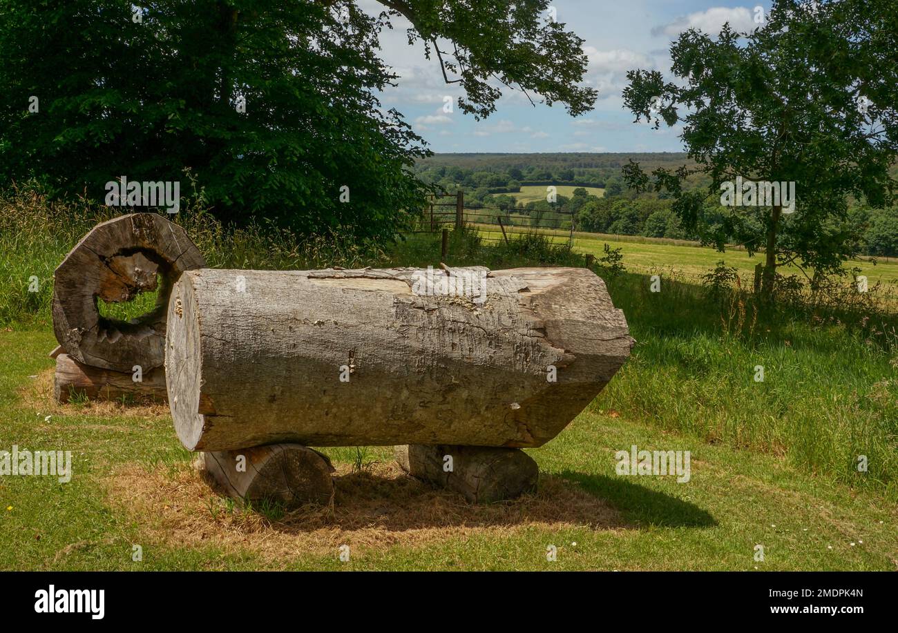 Point de vue au Château de Balleroy Banque D'Images