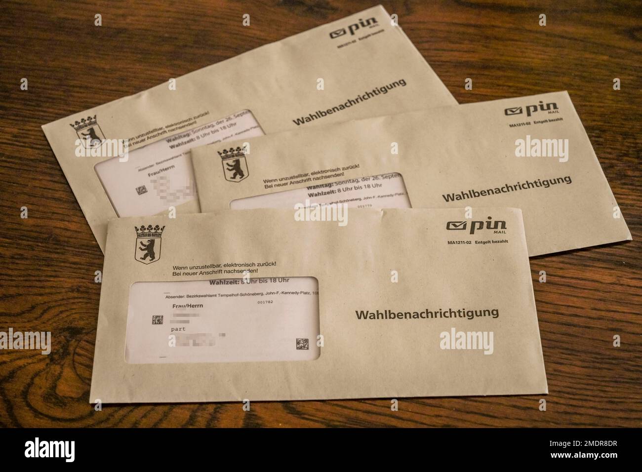 Lettres notification des élections élection du Bundestag et élection de l'État Berlin 2021 Banque D'Images