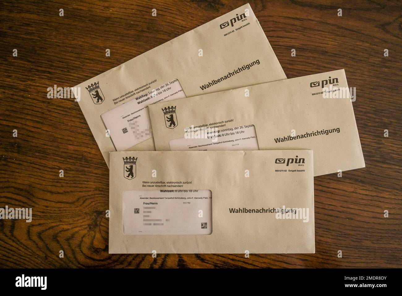Lettres notification des élections élection du Bundestag et élection de l'État Berlin 2021 Banque D'Images
