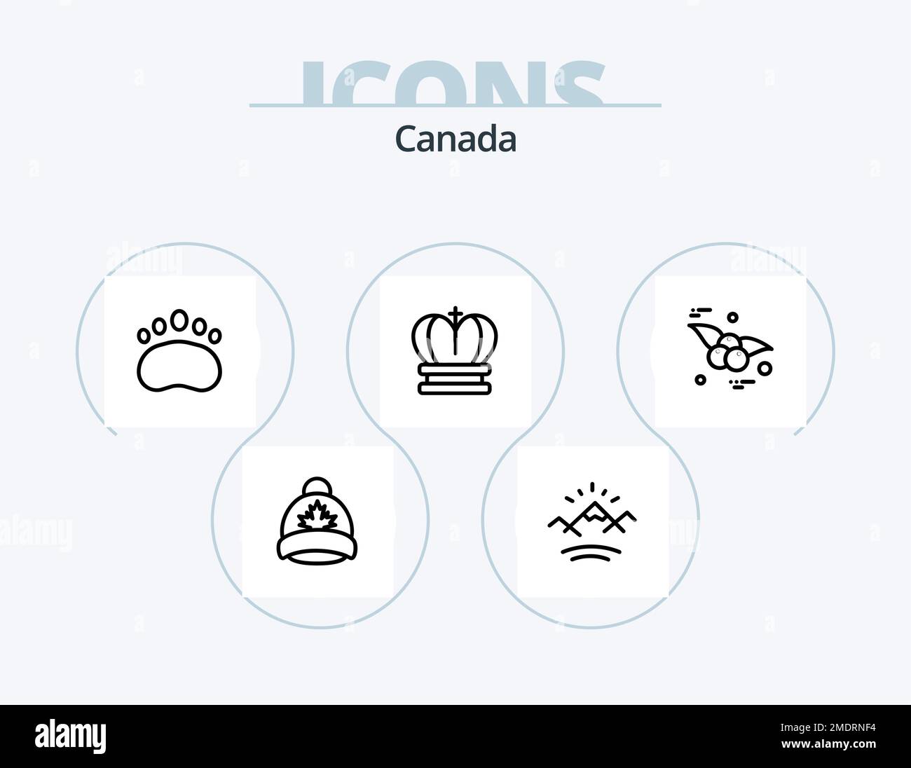 Canada Line Icon Pack 5 Icon Design. feuille. fruits. drapeau. nourriture. canada Illustration de Vecteur
