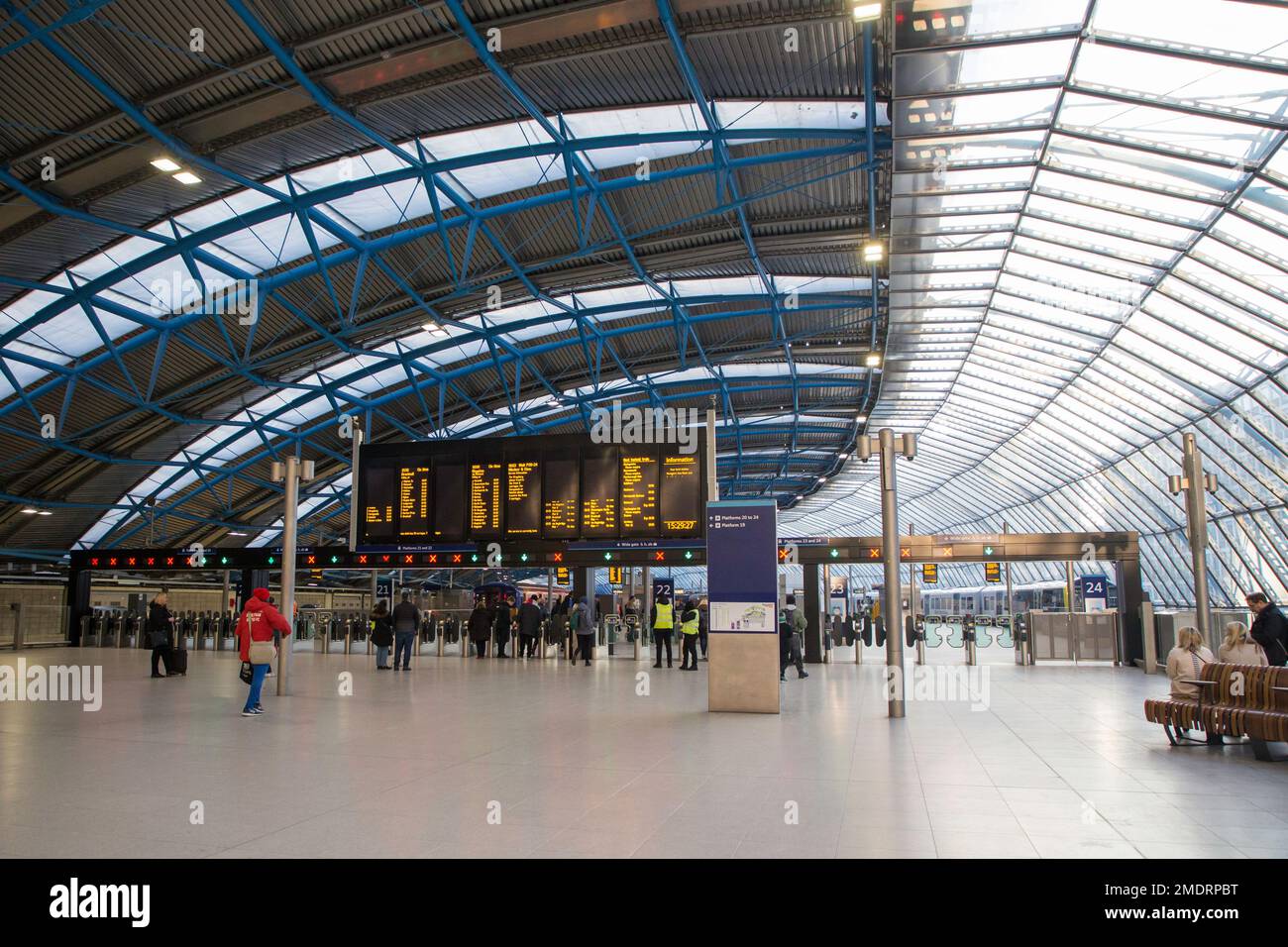 Nouvelle entrée du terminal depuis les anciennes plates-formes Eurostar de la gare de Waterloo à Londres Banque D'Images