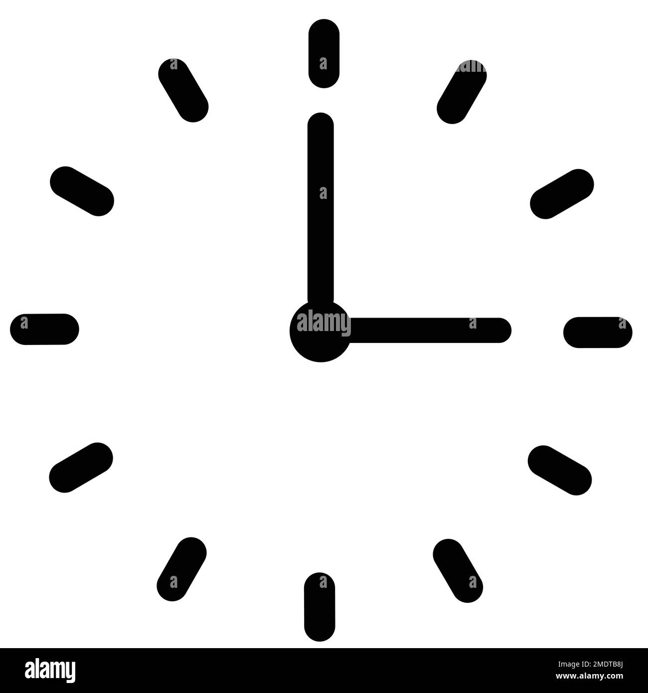 Icône de vecteur analogique d'horloge simple, symbole de montre Illustration de Vecteur