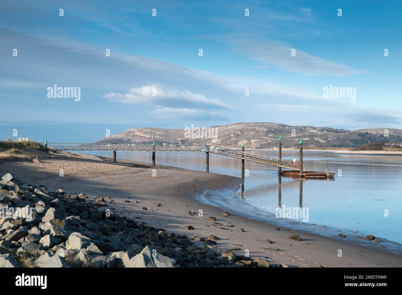 Rivière Conwy sur la côte nord du pays de Galles, en direction de la Great Ormes Head Banque D'Images