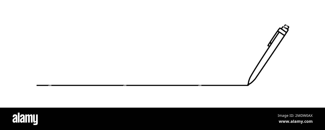 Stylo dessin d'une ligne de la main de doodle dessiné avec une ligne mince Illustration de Vecteur