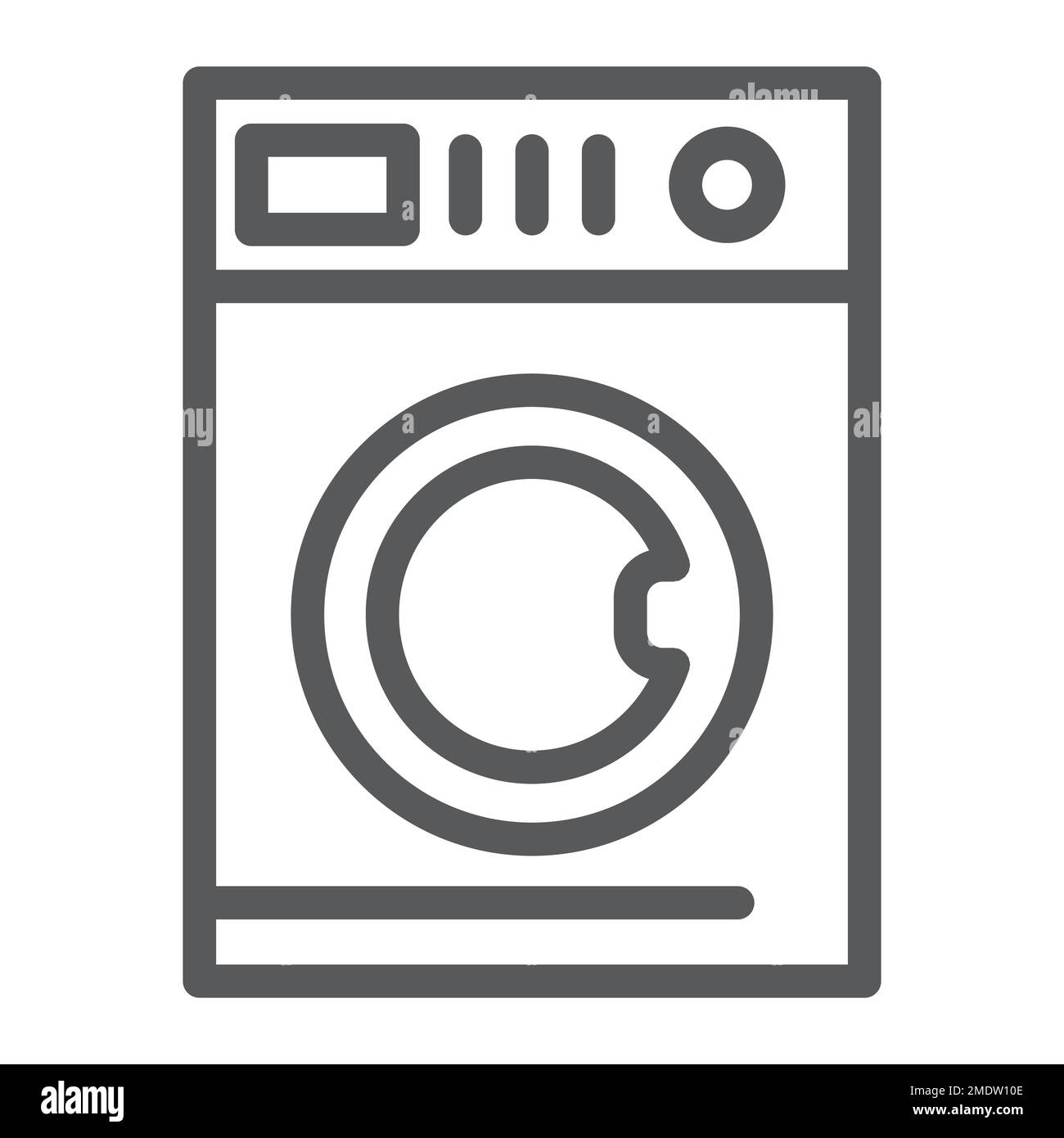 Icône de ligne de lavage de voiture, lessive et nettoyage, panneau de machine à laver, graphiques vectoriels, un motif linéaire sur un fond blanc, eps 10. Illustration de Vecteur