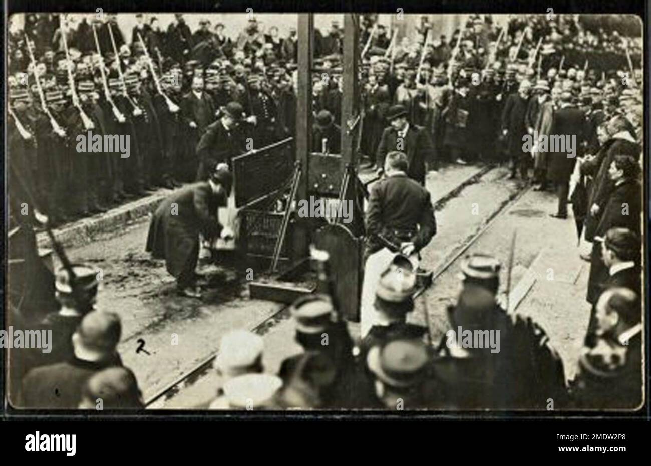 Triple exécution par guillotine d'Urbain Liottard, Banque D'Images