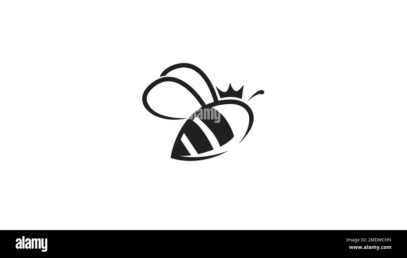 Creative Queen Bumblebee Lines logo Design Vector symbole icône Illustration Illustration de Vecteur